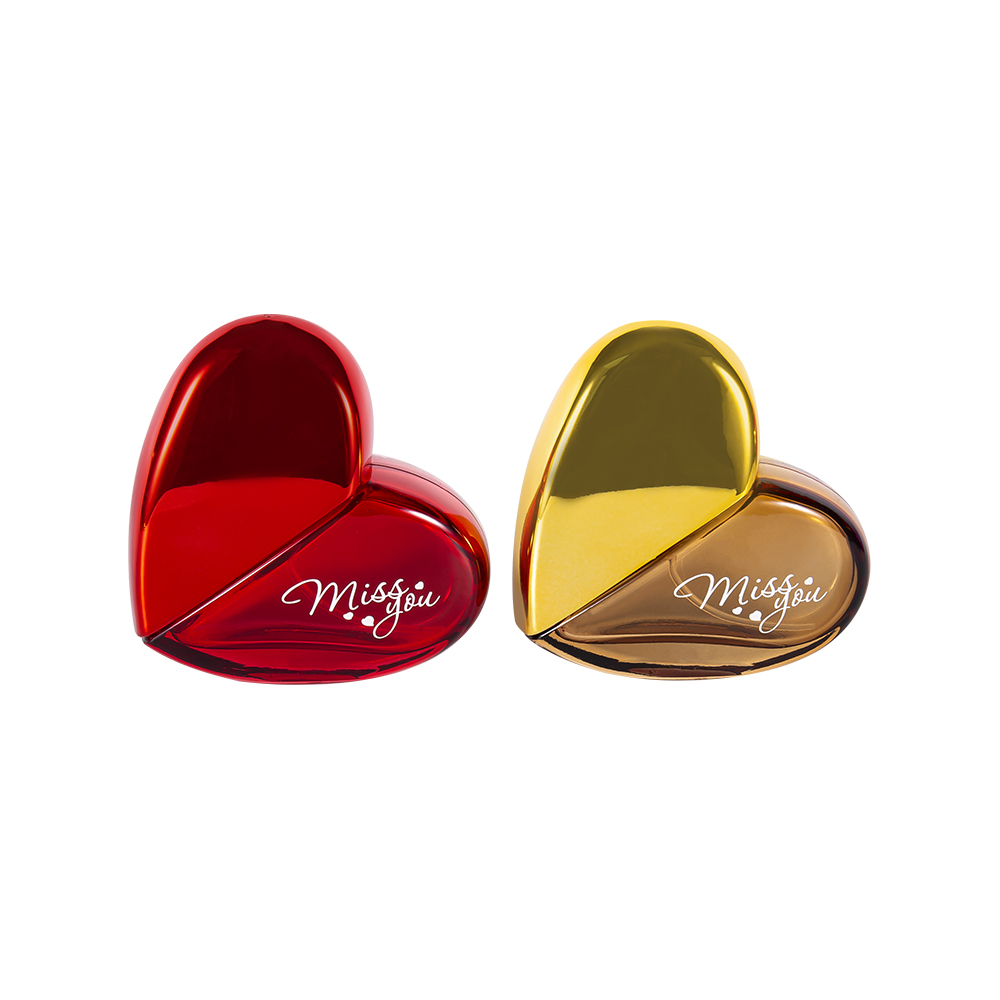 GC193-WJ501 50 ml szklana butelka perfum w kształcie serca z plastikową nakrętką UV PP
