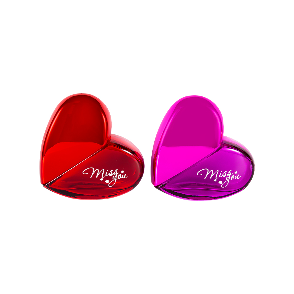 GC102-WJ797 100 ml szklana butelka na perfumy w kształcie serca z plastikową nakrętką UV PP