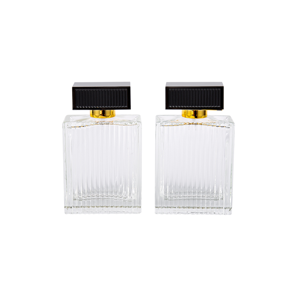 KY1112-WJ2092 100 ml pionowe paski szklana butelka perfum z paskami z tworzywa ABS