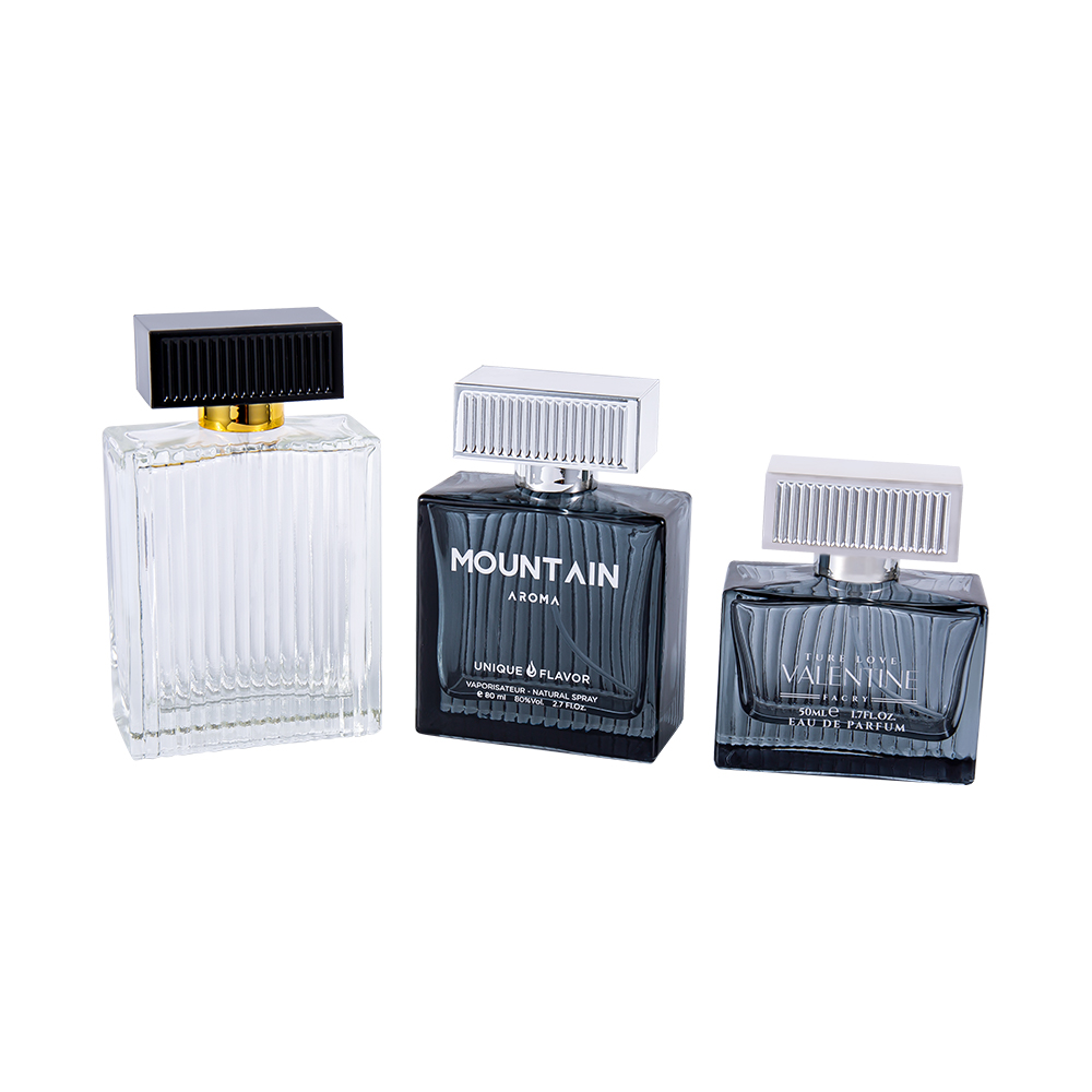 KY1112-WJ2092 100 ml pionowe paski szklana butelka perfum z paskami z tworzywa ABS