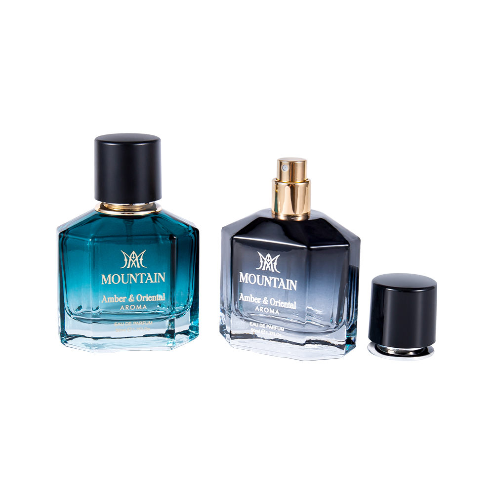 GC4030-WJ2099 50 ml szklana butelka perfum z powłoką z nadrukiem i taśmą do tłoczenia na gorąco PP Abs UV nasadka na perfumy