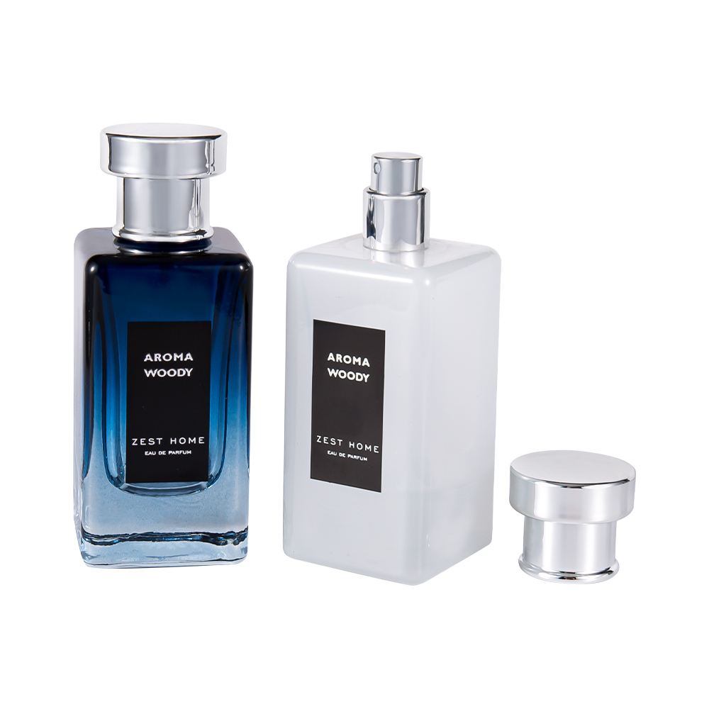 KY1485-WJ1031 100 ml wysokiej klasy szklana butelka na perfumy z jasną srebrną nakrętką