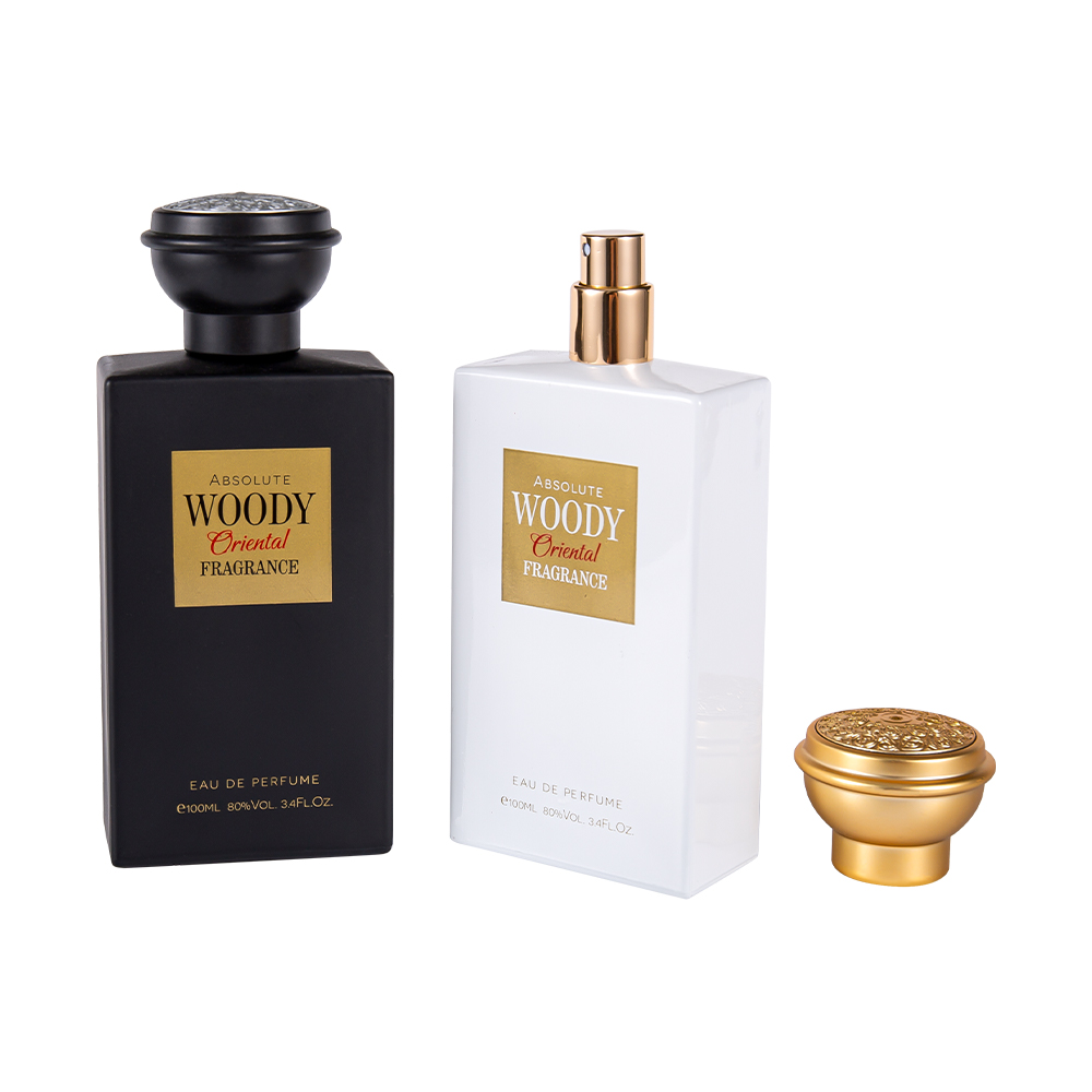 KY2034-WJ2204 100 ml matowego, czarno-białego zestawu zakrętek do butelek perfum premium w stylu arabskim
