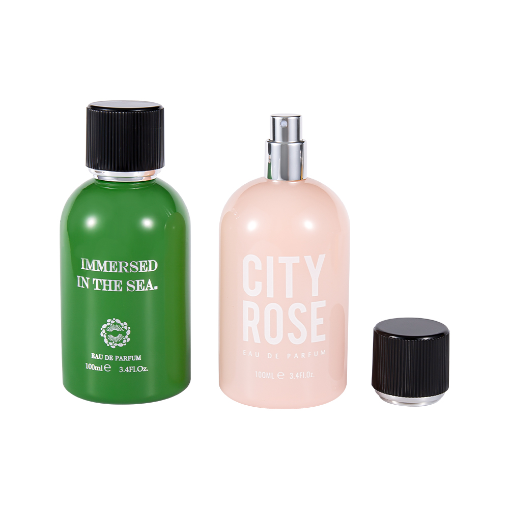 GC4463-WJ2361 Fabrycznie nowa, dekoracyjna szklana butelka perfum o pojemności 100 ml z czarną nakrętką na perfumy