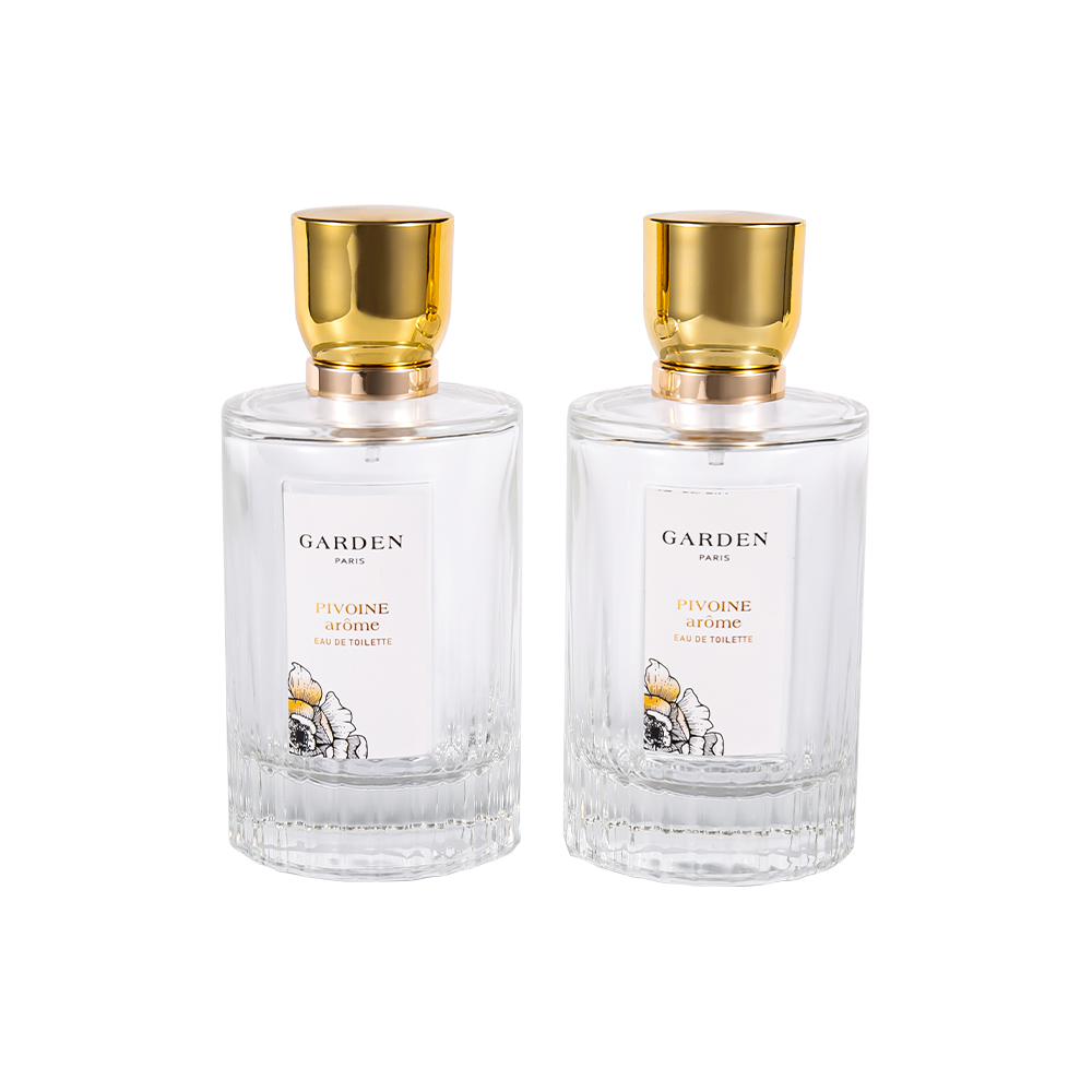 KY1595-WJ2430 100 ml elegancka szklana butelka perfum z luksusową nasadką na perfumy UV Gold